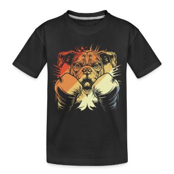 Boxing Dog Vintage - Kids' Premium Organic T-Shirt - black - Front