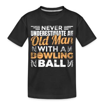 Bowling Großvater - Kinder Premium Bio T-Shirt - Schwarz - Vorne