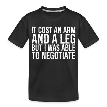 cela m’a coûté un bras et une jambe, mais j’ai pu négocier - T-shirt bio Premium Enfant - noir - Devant