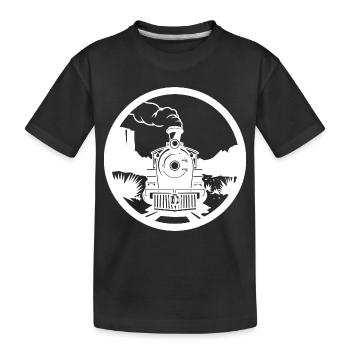 Dessin ferroviaire - T-shirt bio Premium Enfant - noir - Devant