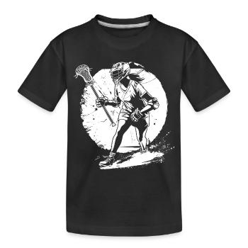 Lacrosse Player Sketch - Kids' Premium Organic T-Shirt - black - Front