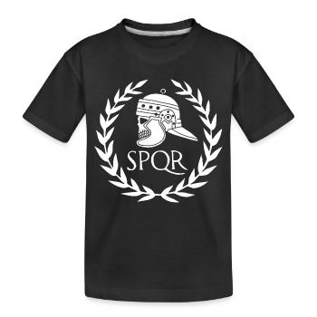 Empire romain et crâne blanc - T-shirt bio Premium Enfant - noir - Devant