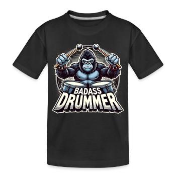 Badass Drummer Gorilla Cool Gift - T-shirt bio Premium Enfant - noir - Devant