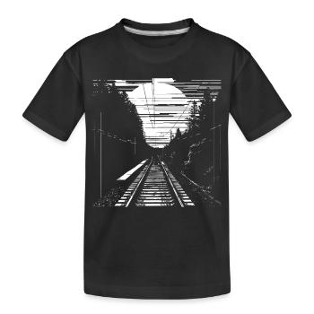 Railway Graphic - Kids' Premium Organic T-Shirt - black - Front