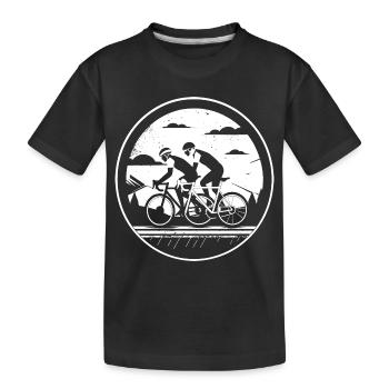 Radsport Illustration - Kinder Premium Bio T-Shirt - Schwarz - Vorne