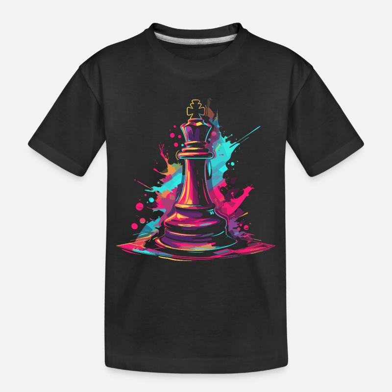 Schach Graffiti - Kinder Premium Bio T-Shirt - Schwarz