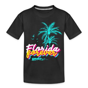 Florida Forever Palmenparadies - Kinder Premium Bio T-Shirt - Schwarz - Vorne