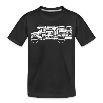 Bus Silhouette - Kinder Premium Bio T-Shirt - Schwarz - Vorne