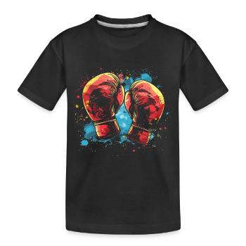 Boxhandschuhe Streetart - Kinder Premium Bio T-Shirt - Schwarz - Vorne