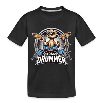 Badass batteur suricate cadeau cool - T-shirt bio Premium Enfant - noir - Devant