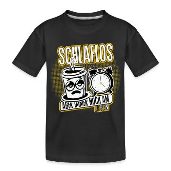 Schlaflos, aber noch am Leben. mom Life - Kinder Premium Bio T-Shirt - Schwarz - Vorne