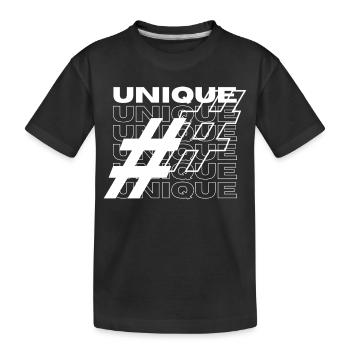 Einzigartige Hashtag-Typografie - Kinder Premium Bio T-Shirt - Schwarz - Vorne