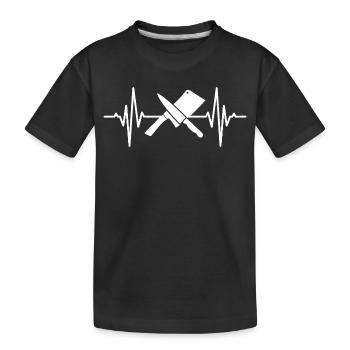 Hackmesser Pulsschlag - Kinder Premium Bio T-Shirt - Schwarz - Vorne