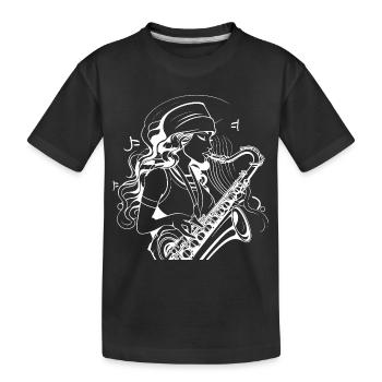 Croquis de saxophoniste - T-shirt bio Premium Enfant - noir - Devant