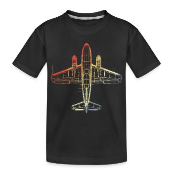 Dessin au trait d’avion vintage - T-shirt bio Premium Enfant - noir - Devant