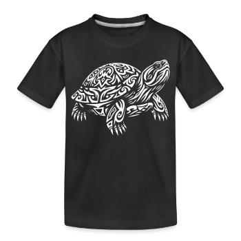 Tortue tribale - T-shirt bio Premium Enfant - noir - Devant