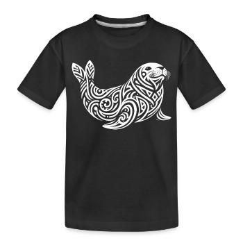 Phoque Tribal - T-shirt bio Premium Enfant - noir - Devant