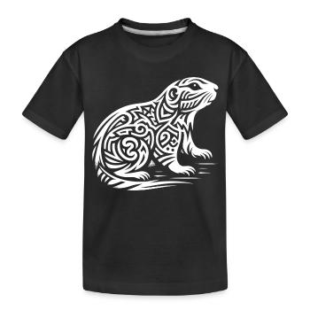 Chien de prairie tribal - T-shirt bio Premium Enfant - noir - Devant
