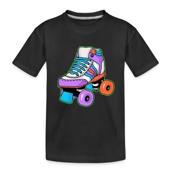 Rollschuh Schlittschuhläufer - Kinder Premium Bio T-Shirt - Schwarz - Vorne