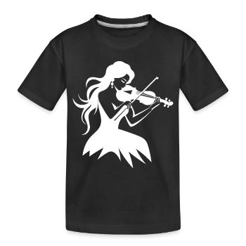 Fiddle Girl Drawing - Kids' Premium Organic T-Shirt - black - Front