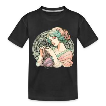 Tricot Femme Art Nouveau Cadeau - T-shirt bio Premium Enfant - noir - Devant