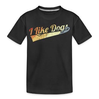 Dog love - Kids' Premium Organic T-Shirt - black - Front