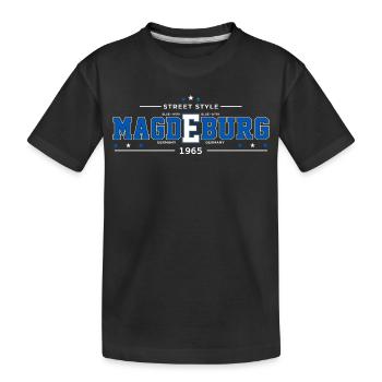 Magdeburg - Kinder Premium Bio T-Shirt - Schwarz - Vorne