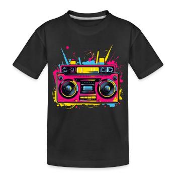 Musique Hip Hop Années 80 - T-shirt bio Premium Enfant - noir - Devant