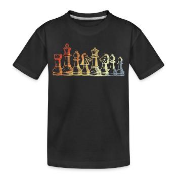 Vintage Schachfiguren Skizze - Kinder Premium Bio T-Shirt - Schwarz - Vorne