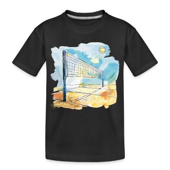Volleyball court - Kids' Premium Organic T-Shirt - black - Front