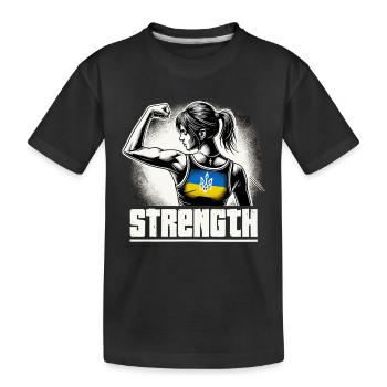 Starke Selbstbewusste Frau Ukrainerin Geschenk - Kinder Premium Bio T-Shirt - Schwarz - Vorne