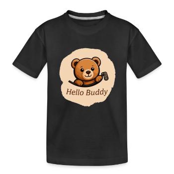 Teddy Buddy - Kids' Premium Organic T-Shirt - black - Front