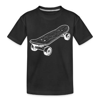 Skateboard Skizze - Kinder Premium Bio T-Shirt - Schwarz - Vorne
