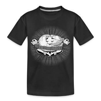 Leberkas Zen – Achtsamkeit mit Humor - Kinder Premium Bio T-Shirt - Schwarz - Vorne