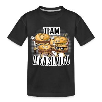 Team Le.Ka.Se.Mi.Gu – Brotzeit Crew. - Kinder Premium Bio T-Shirt - Schwarz - Vorne