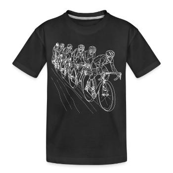 Dessin au trait cycliste - T-shirt bio Premium Enfant - noir - Devant