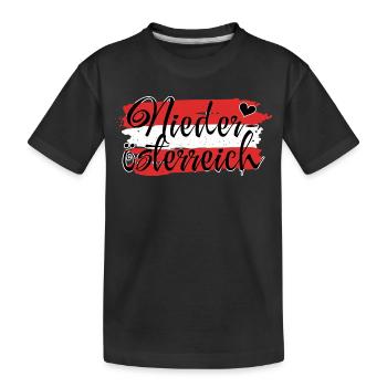Drapeau Autriche Basse-Autriche - T-shirt bio Premium Enfant - noir - Devant