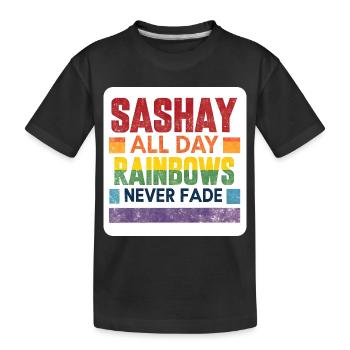 LGBTQIA+ Aufkleber Gay Pride Sashay den ganzen Tag - Kinder Premium Bio T-Shirt - Schwarz - Vorne