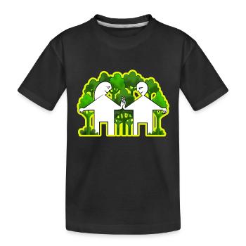 couple and green life - Kids' Premium Organic T-Shirt - black - Front