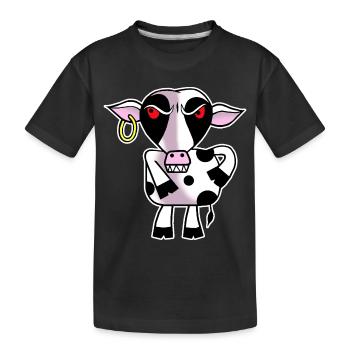 Wütende Kuh - Kinder Premium Bio T-Shirt - Schwarz - Vorne