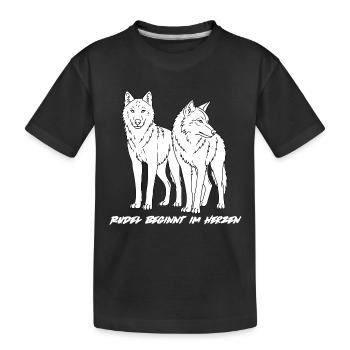 RUDEL BEGINNT IM HERZEN - Kinder Premium Bio T-Shirt - Schwarz - Vorne