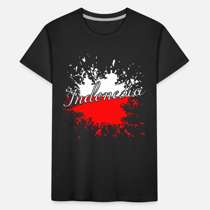 Indonesien Splash Script Kinder Premium Bio T-Shirt