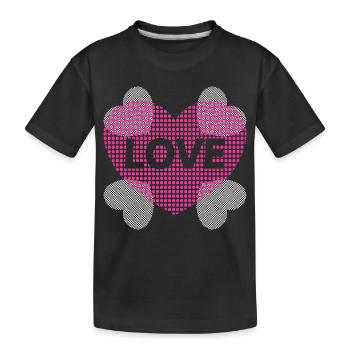 Herz mit Love. - Kinder Premium Bio T-Shirt - Schwarz - Vorne