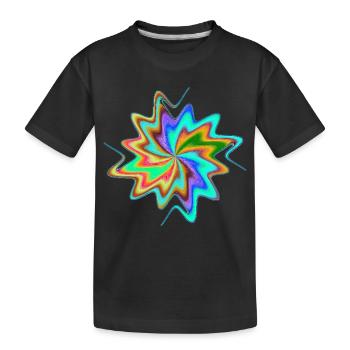 Regenbogen Wirbelstern - Kinder Premium Bio T-Shirt - Schwarz - Vorne