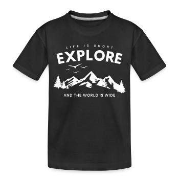 Explorer la citation d’aventure - T-shirt bio Premium Enfant - noir - Devant