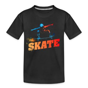 SKATE - Urban-Retro-Design - Kinder Premium Bio T-Shirt - Schwarz - Vorne