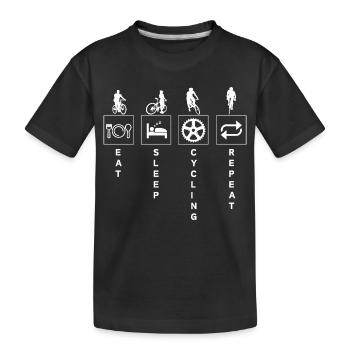 Funny Cycling Quote Eat Sleep Repeat - Kids' Premium Organic T-Shirt - black - Front