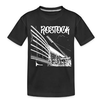 Vue sur le stade Rostock Skyline - T-shirt bio Premium Enfant - noir - Devant