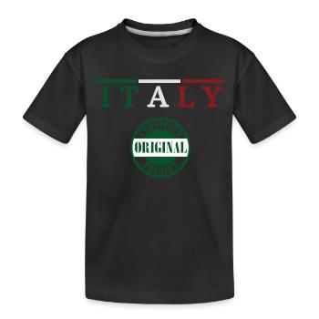 Fierté italienne, drapeau de l’Italie - T-shirt bio Premium Enfant - noir - Devant