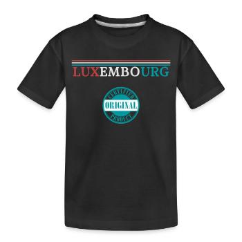 Flag of Luxembourg, Luxembourg pride - Kids' Premium Organic T-Shirt - black - Front